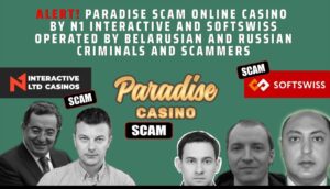 Fraud alert - Cybercrime PARADISE Casino scam online casino