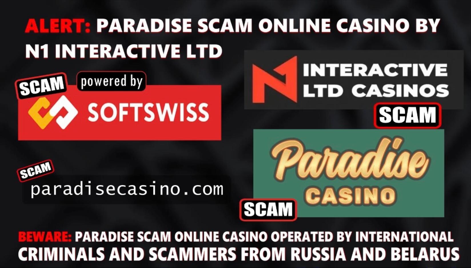 PARADISE Casino Scam-Softswiss-N1 Interactive-Roland Yakovlevich Isaev-Paata Gamgoneishvili-Ivan Montik-Pavel Kashuba-Dmitry Yaikov